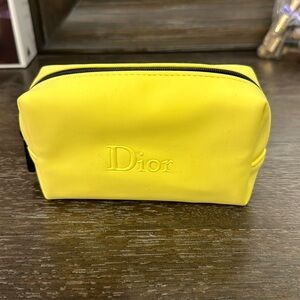 Yellow dior cosmetics pouch